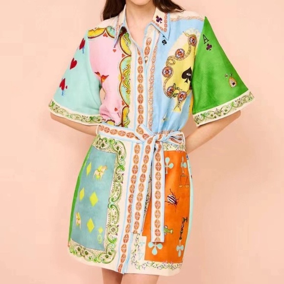 Alemais Dresses & Skirts - ALEMAIS Rummy All-Over Graphic Print Mini Dress